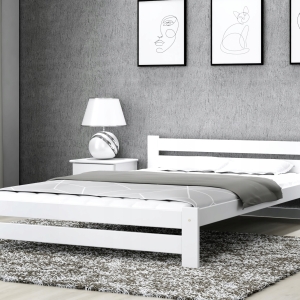 ŁÓŻKO drewniane SOSNOWE Agata 140x200 rama BIAŁE